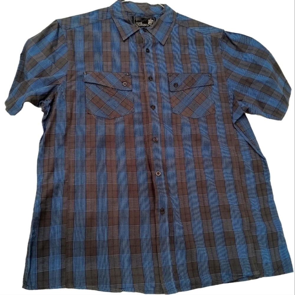 Men's Elixir Short Sleeve Plaid Button Down Shirt